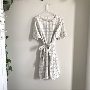 Not-Perfect Linen Brand Linen Checkered Dress Custom Made With Pockets